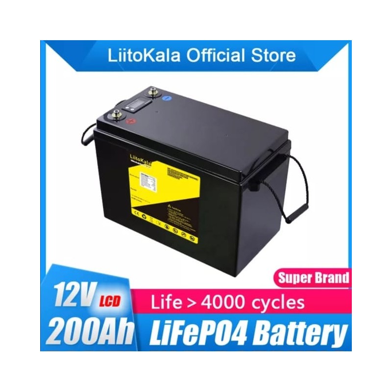 LiitoKala batería LiFePO4 de 12V LCD 200ah